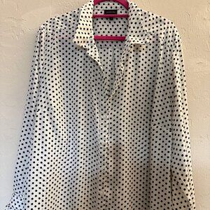 Who What Wear Black & White Polkadot Blouse, 2X